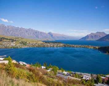 Vue sur Christchurch Christchurch Nouvelle-Zélande Paysage Mer Montagne